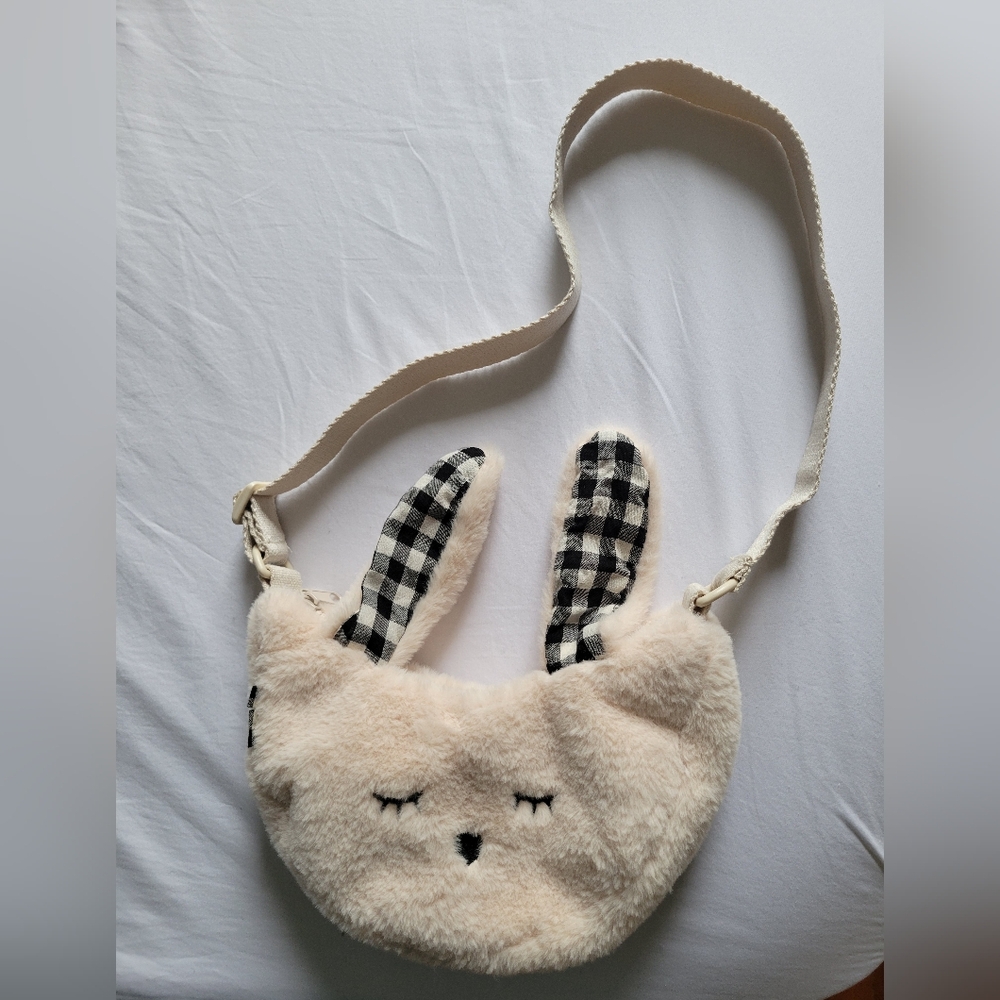 Zara Cream Fuzzy Bunny Bag for Kids